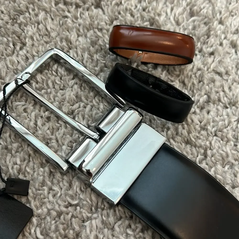 Men's BSLLNEK Leather Reversible Belt 1‎ 3/8